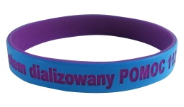 Silikonowa opaska na rękę - dwukolorowa NIEBIESKO -FIOLETOWA